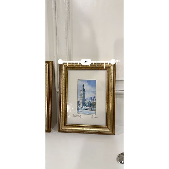 2 DAVID EDDINGTON vintage watercolour/lithograph of London Skyline Signed - Picture 7 of 13